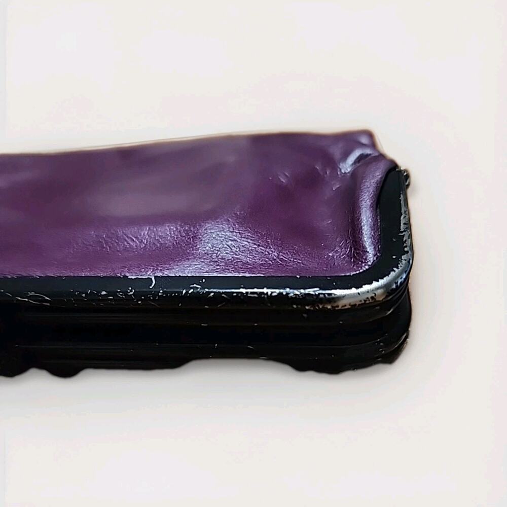 HOBO Lauren Double Frame Clutch Retired Eggplant Smooth Leather Wanderlust In. - Picture 6 of 9